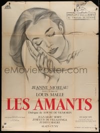 8f760 LOVERS French 1p 1958 Louis Malle's Les Amants, Georges Allard art of pretty Jeanne Moreau!