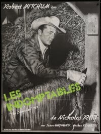 8f762 LUSTY MEN French 1p R1970s different image of Robert Mitchum in stable w/ horse, Nicholas Ray!