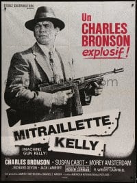8f765 MACHINE GUN KELLY French 1p R1960s great image of tough Charles Bronson w/ gun, Roger Corman!