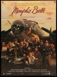 8f772 MEMPHIS BELLE French 1p 1990 Matt Modine, Sean Astin, cool cast portrait by WWII B-17!