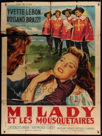 8f777 MILADY & THE MUSKETEERS French 1p 1952 Rossano Brazzi, Yvette Lebon, Angelo Cesselon art!