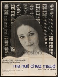 8f789 MY NIGHT AT MAUD'S French 1p 1969 Eric Rohmer's Ma nuit chez Maud, Francoise Fabian close up!