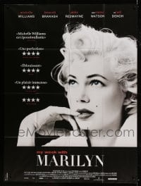 8f790 MY WEEK WITH MARILYN French 1p 2012 great close up of Michelle Williams as Marilyn Monroe!