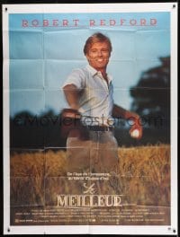 8f793 NATURAL French 1p 1984 best image of Robert Redford throwing baseball, Barry Levinson!