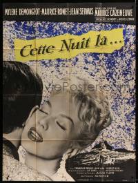 8f794 NIGHT HEAT style A French 1p 1958 Cette nuit-la, great close up of beautiful Mylene Demongeot!
