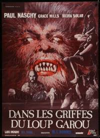 8f796 NIGHT OF THE HOWLING BEAST French 1p 1977 Paul Naschy, art of monster & girls in bondage!