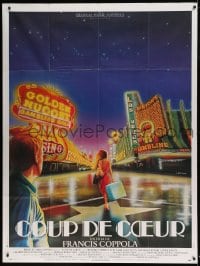 8f804 ONE FROM THE HEART French 1p 1982 Coppola, different art of Las Vegas by Andre Bertrand!