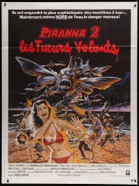 8f829 PIRANHA PART TWO: THE SPAWNING French 1p 1981 Larkin art of fish attacking people on beach!