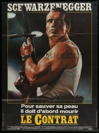 8f850 RAW DEAL French 1p 1986 great Jean Mascii artwork of Arnold Schwarzenegger with gun!