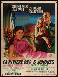 8f862 RIVER OF THREE JUNKS French 1p 1956 Mascii art of sexy smoking Dominique Wilms & co-stars!