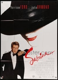 8f875 SABRINA French 1p 1995 suave Harrison Ford in tuxedo, sexy Julia Ormond in hat!