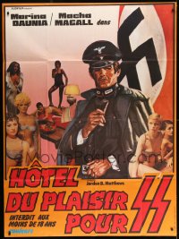 8f913 SS GIRLS cast style French 1p 1980 art of Nazi officer surrounded by half-naked women!