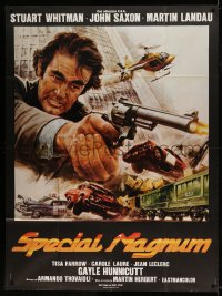 8f920 STRANGE SHADOWS IN AN EMPTY ROOM French 1p 1977 montage art of Stuart Whitman with gun!