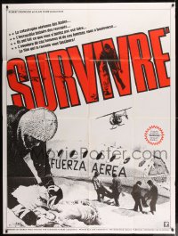 8f923 SURVIVE French 1p 1976 Rene Cardona's Supervivientes de los Andes, true cannibalism story!