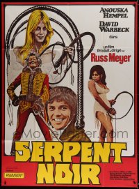 8f925 SWEET SUZY French 1p 1973 Russ Meyer, sexiest Anouska Hempel, different image, Black Snake!