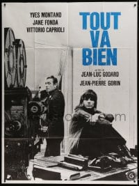 8f948 TOUT VA BIEN French 1p 1972 Montand & Jane Fonda by movie camera, Jean-Luc Godard!