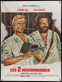 8f952 TURN THE OTHER CHEEK French 1p 1975 missionaries Terence Hill & Bud Spencer w/ guns & Bible!