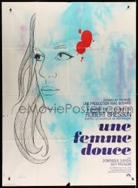 8f960 UNE FEMME DOUCE French 1p 1969 Robert Bresson's Une femme douce, wonderful art by Chica!
