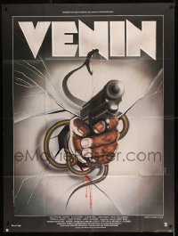 8f968 VENOM French 1p 1982 cool Landi art of poisonous snake wrapped around hand holding gun!