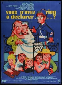 8f976 VOUS N'AVEZ RIEN A DECLARER? French 1p 1959 wacky Clement Hurel romantic comedy art!