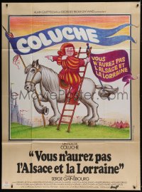 8f996 YOU WON'T HAVE ALSACE-LORRAINE French 1p 1977 Ferracci art of Coluche climbing on horse!
