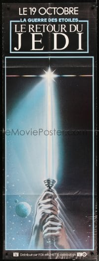 8f067 RETURN OF THE JEDI French door panel 1983 George Lucas, great Tim Reamer lightsaber art!