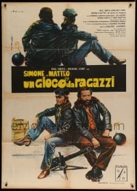 8f275 CONVOY BUDDIES Italian 1p 1975 Tarantelli art of truck drivers with machine gun & bomb!