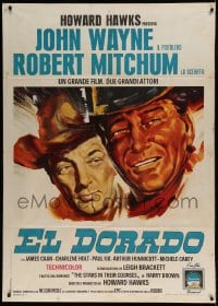 8f297 EL DORADO Italian 1p 1967 different art of John Wayne & Robert Mitchum, Howard Hawks!