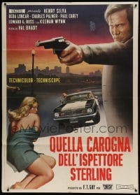 8f302 FALLING MAN Italian 1p 1968 Henry Silva, Beba Loncar, cool crime artwork by Franco Fiorenzi!