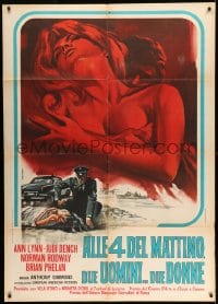 8f309 FOUR IN THE MORNING Italian 1p 1968 Paradiso art of naked girl under sheet at crime scene!