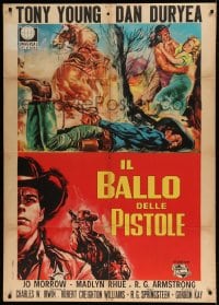 8f331 HE RIDES TALL Italian 1p 1964 cool completely different art of cowboys & Native American!
