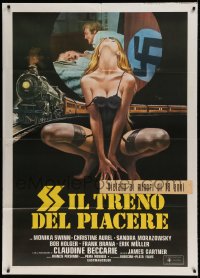 8f339 HITLER'S LAST TRAIN Italian 1p 1977 artwork of half-naked World War II prostitute!