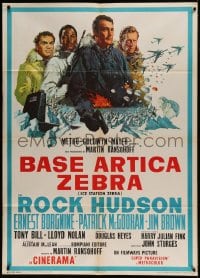 8f347 ICE STATION ZEBRA Italian 1p 1969 art of Rock Hudson, Jim Brown & Ernest Borgnine, Cinerama!
