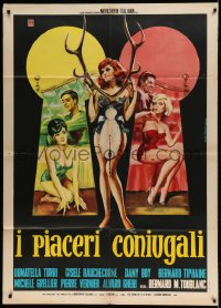 8f358 LA DIFFICULTE D'ETRE INFIDELE Italian 1p 1964 Mario Piovano art of sexy half-dressed women!