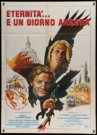 8f363 LAST IN, FIRST OUT Italian 1p 1980 cool montage art of spy Bruno Cremer & Laure Dechasnel!