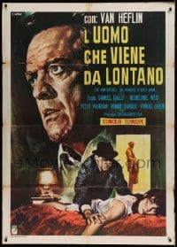 8f377 MAN OUTSIDE Italian 1p 1968 different Casaro art of Van Heflin over cops at crime scene!