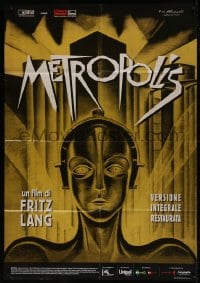 8f383 METROPOLIS Italian 1p R2010 Fritz Lang, classic robot art from the first German release!