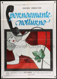 8f392 NIGHT CALLER Italian 1p 1980 art of sexy naked woman with telephone, immoral acts!