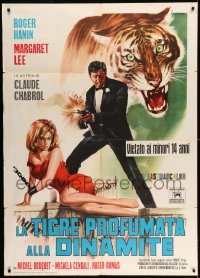 8f401 ORCHID FOR THE TIGER Italian 1p 1966 Claude Chabrol,art of spy Roger Hanin & sexy Margaret Lee