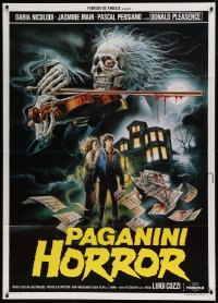 8f402 PAGANINI HORROR Italian 1p 1989 wild Sciotti art of zombie with violin & bloody sheet music!