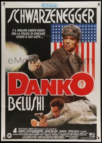 8f420 RED HEAT Italian 1p 1988 different image of Arnold Schwarzenegger & Belushi, Danko!