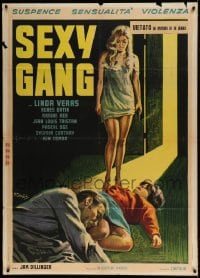 8f430 SEXY GANG Italian 1p 1968 DeAmicis art of sexy blonde with gun over dead cheating couple!