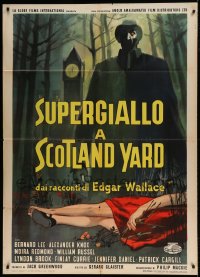 8f440 SUPERGIALLO A SCOTLAND YARD Italian 1p 1963 art of murderer over dead woman by Big Ben!