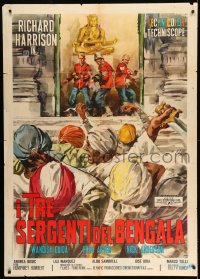 8f453 THREE SERGEANTS OF BENGAL Italian 1p 1965 Umberto Lenzi, cool art by Averardo Ciriello!