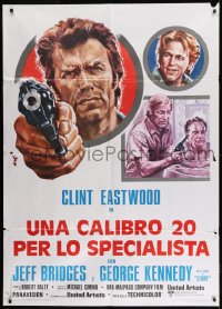 8f454 THUNDERBOLT & LIGHTFOOT Italian 1p 1974 different Avelli artwork of Clint Eastwood with gun!