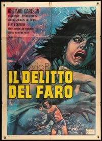 8f456 TORMENTED Italian 1p 1963 different Iaia art of the creepy she-ghost of Haunted Island!