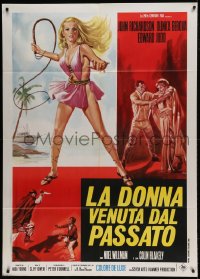 8f464 VENGEANCE OF SHE Italian 1p 1968 Hammer fantasy, different art of sexy Olinka Berova w/ whip!