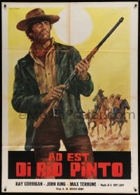 8f466 WEST OF PINTO BASIN Italian 1p R1960s Range Busters, different Stefano spaghetti western art!