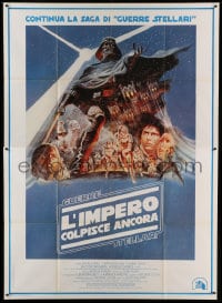 8f122 EMPIRE STRIKES BACK Italian 2p 1980 George Lucas sci-fi classic, cool artwork by Tom Jung!