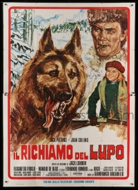 8f136 GREAT ADVENTURE Italian 2p 1975 art of Jack Palance & wolf, Jack London's Call of the Wild!